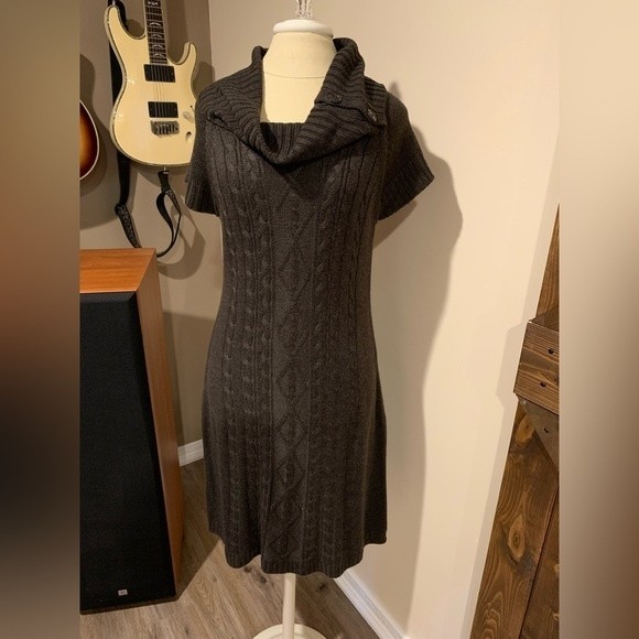 Calvin Klein Dresses & Skirts - Calvin Klein sweater dress size large Brown cable knit design Warm & comfortable
